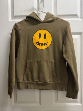 Drew House Mini Drew Mascot Kids Hoodie, size 10, midnight olive